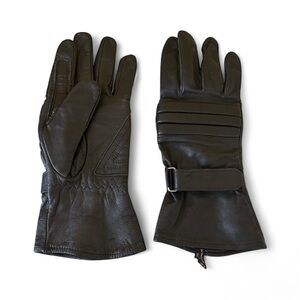 Olympia Sports Black Leather Men's Gloves Padded Knuckles Size M